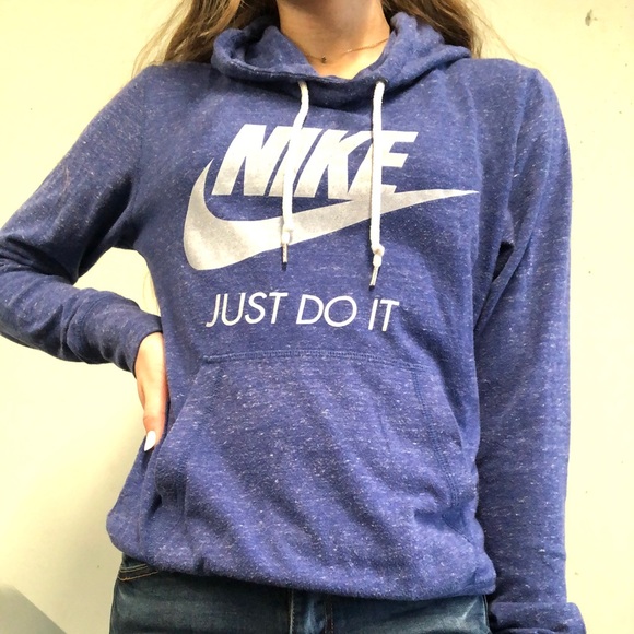 Nike Just Do It Hoodie! Heather Blue great shape! - Picture 2 of 6